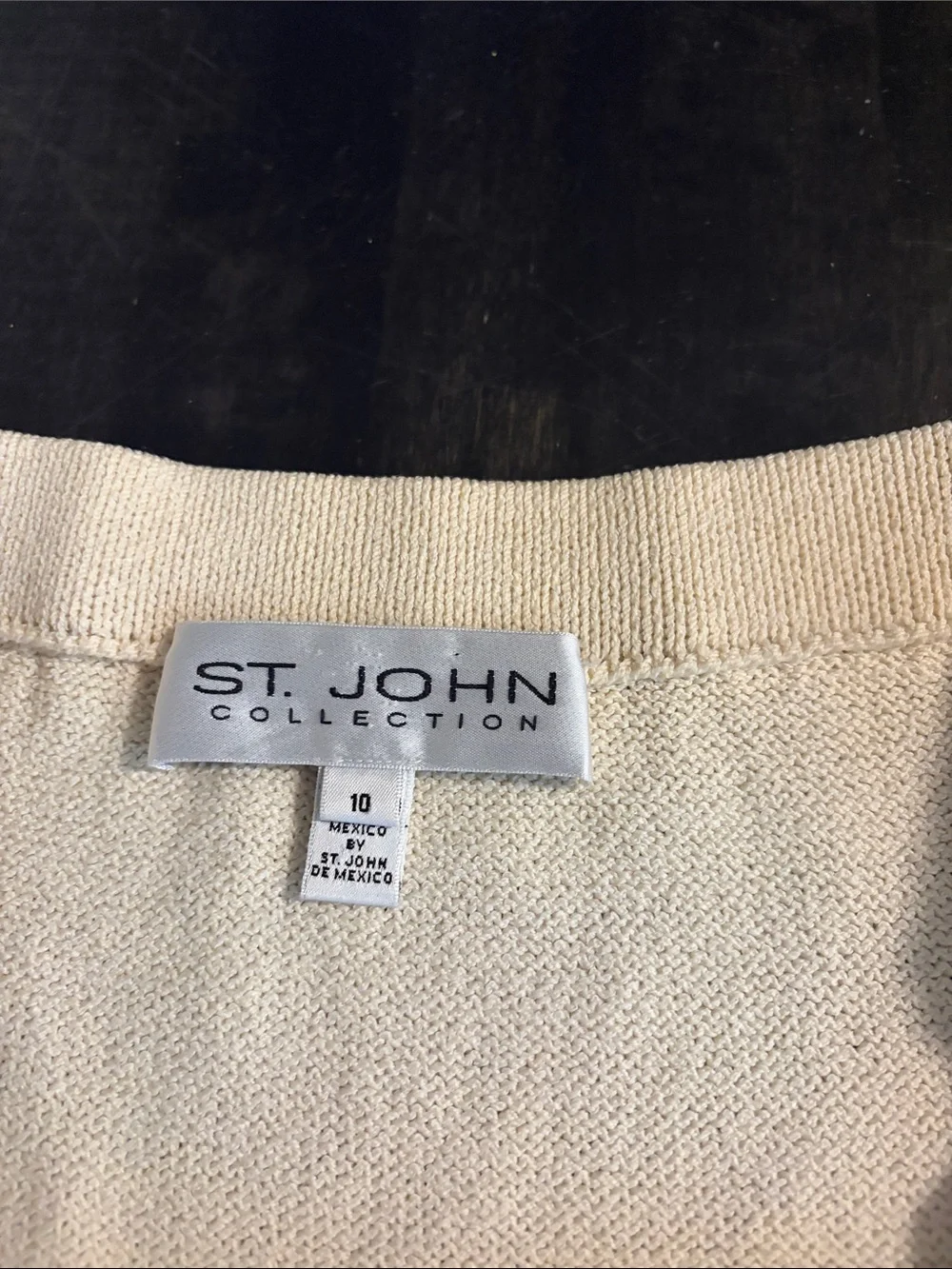 Vintage St. John Collection Off White Santana Knit Pencil Pull On Skirt Size 10